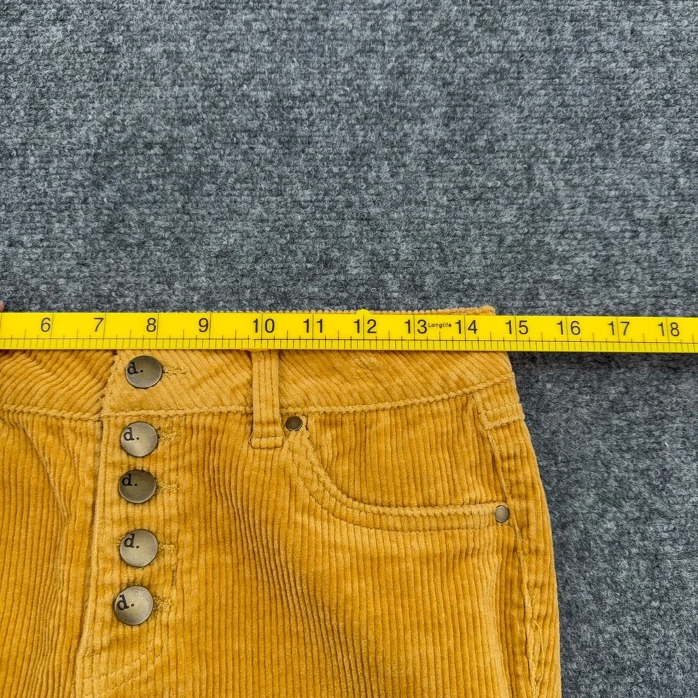 d.jeans Button Fly Corduroy Pants Womens 10‎ Cotton Spandex Mustard Yellow